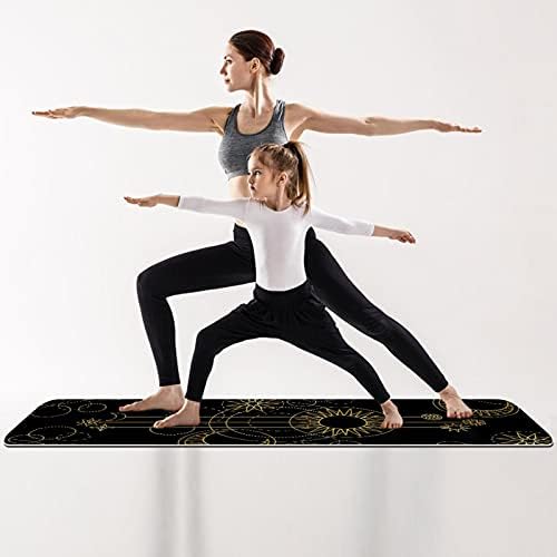 Siebzeh Art Black Model Premium Doss Yoga Mat Eco Friendly Rubber Health & Fitness Nonlip Mat за сите видови на вежбање јога и пилатес