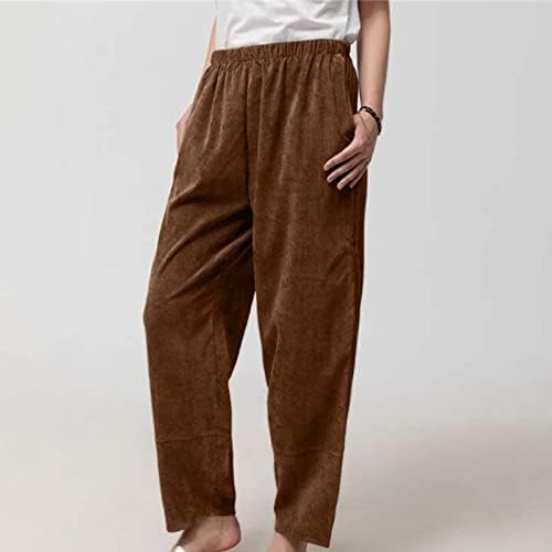 Обични панталони за женски баги, цврсти еластични половини, летни панталони со лесна плажа