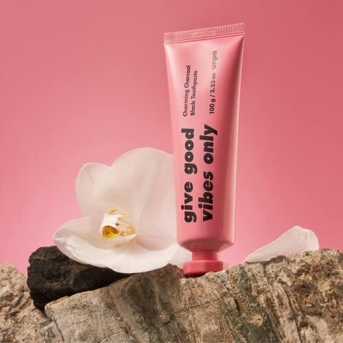 Unpa Cha Cha Паста за заби розово издание 100G | Активирана паста за заби за јаглен за чистење на забите | Белиот заби за заби за заби со црна