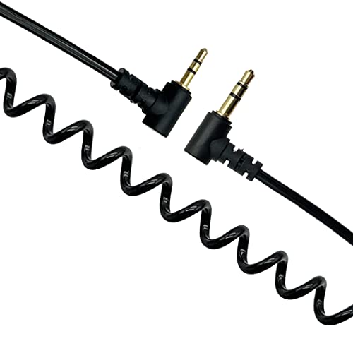 Seadream Coild 3,5 mm до 2,5 mm Aux кабел, 90 степени двоен агол од 2,5 mm машко до 3,5 mm 1/8inch машки TRS стерео аудио слушалки