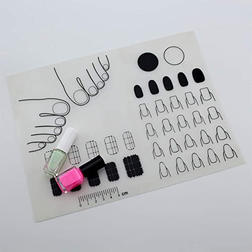 Силиконски нокти за печат на уметност МАТ Флексибилен лист за обука на нокти за нокти гел полски боење за боење на табелата табела подлога