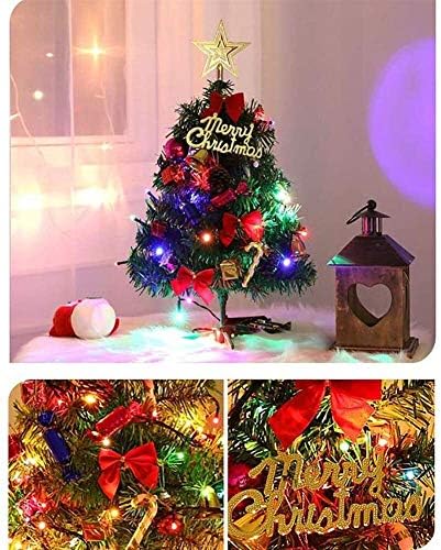 Шуишу Маса Елка Божиќ Вештачки Мини Бор Дрво За Декорација Божиќ И Прикажување СО LED Стринг Светла &засилувач; Орнаменти 2