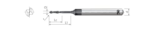 ОСГ 2.5 мм Карбид Топката Нос Крај Мил - Дијамант Обложени-Компатибилен Со Аман Гирбах Мелење Системи-Наменета за циркониум &засилувач;
