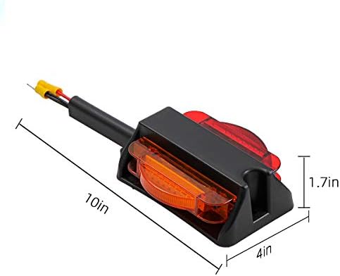 Mcresoar LED Маркер Приколка Браник Светла Сет - Двојно Лице Led Светла Килибар И Црвена 7 Диоди За Камион Приколки