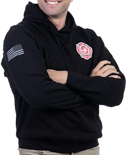 Ен Арбор маица копродукции Пожар и спасување Малтешки крст | Пожарникар оган храброст чест мажи жени со качулка дуксер