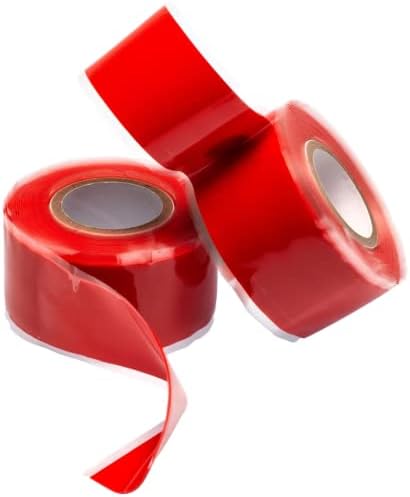 Црвена силиконска лента GTSE, 1 инч x 10 стапки, УВ отпорен водоотпорна самостојна гумена лента, за поправка на цевки, поправка на