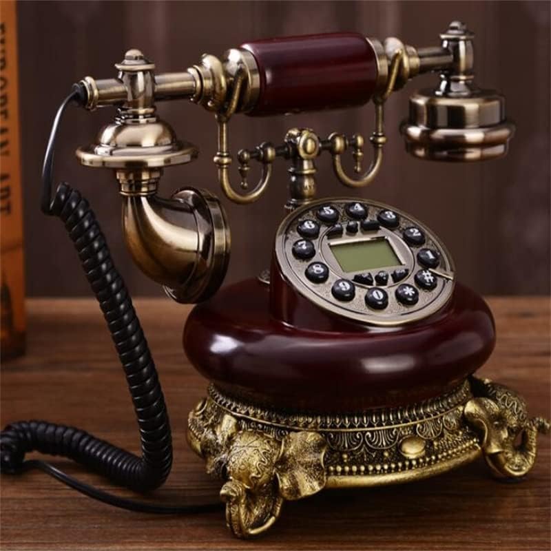Gayouny Retro Home Firdline Thone The Telege Desktop Corted Coxed Fixed Telefone Solid Dood за Home Office Hotel Decoratioin