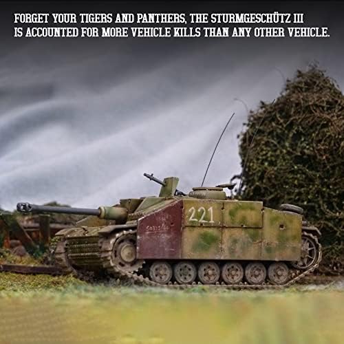 Варгами испорачаа резервоарот за акција на завртки во војната во војната СТУГ III Ausf g германска армија модел на резервоарот.