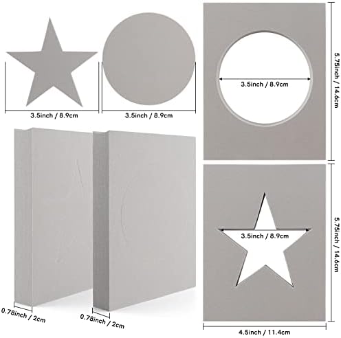 Baofali 2 парчиња starвезда, кругови за печат на пена сива пена марки пластична суво пена за пена, исечена и сува пена за печат