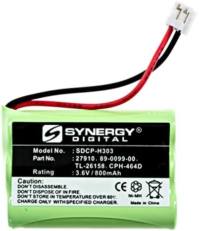Синергија дигитална батерија без безжичен телефон, компатибилна со AT & T-Lucent SB67108 безжичен телефон батерија комбо-пакет вклучува: