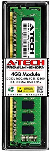Замена на A-Tech 4GB за Samsung M391B5173QH0-YK0-DDR3 1600MHz PC3L-12800E ECC ECC Unbuffered UDIMM 240-PIN 1RX8 1.35V-единечен сервер Меморија
