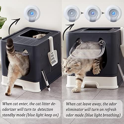 Дезодоранс за Ѓубре за мачки За Затворени Кутии За Отпадоци За Мачки, USB Паметен Дезодорирач За Миленичиња На Полнење За Кутија За
