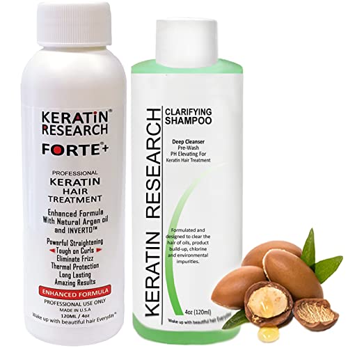Кератин истражување Бразилски кератин комплекс за третман на коса Bloyout 2x 120 ml Долготраен третман на кератин со аргано масло зацрвстувањето