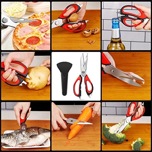 Кујнски ножици, кујнски ножици за кујнски ножици со тешки ножици, машина за миење садови, безбеден повеќенаменски не'рѓосувачки челик, остри