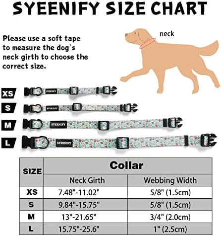 Syeenify јака за кучиња за средни кучиња, слатки јаки од кучиња, јаки од кученца, прилагодливи меки фенси девојки момче кучиња, кучиња, м