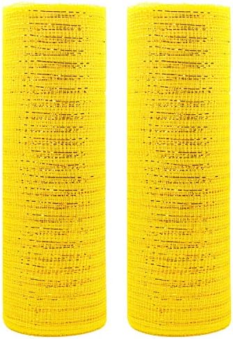 Acekit поли украсување мрежа лента со метална фолија 10 инчи x 30 стапки секоја ролна за венци, лапчиња за лакови и украсување