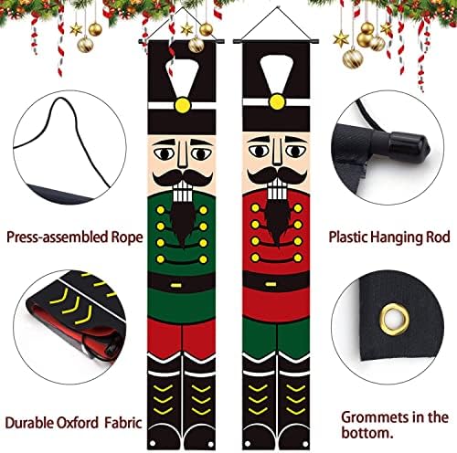 Оревокршач за Божиќни декор транспаренти, 6 -тина големина на војник во војник модел на оревчери за тремот, знак за Божиќ за декорација за влезна