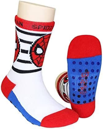 Марвел Супер Херој Авантури Спајдермен момчиња 6 спакувајте Чорапи со Држачи