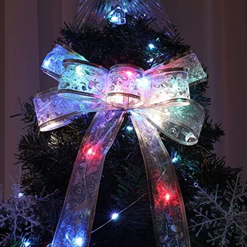 Ftvogue 13.12ft LED Божиќна лента светлина водоотпорна елка Декоративна светлина сребрена светлина лента жица светла за куќни