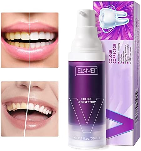 Виолетова Паста за Заби За Белење На Заби - Серум За Коректор На Забната Боја Во Формула За Пена За Отстранување На Дамки и Намалување На Бојата
