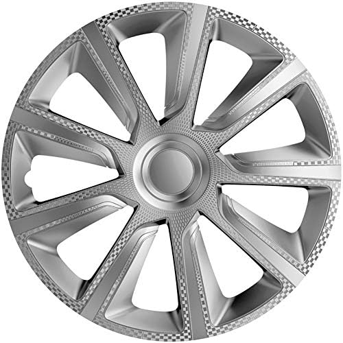 Gorecki J16521 Постави J-TEC тркало ги опфаќа Верон 16-инчен сребрен/изглед на јаглерод