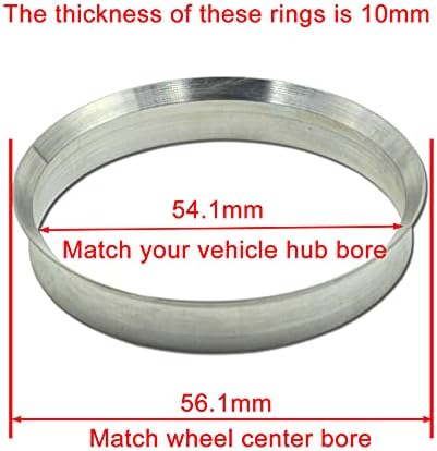 GoldensUnny 54.1 до 56.1 центар за центрични прстени, сребрени алуминиумски хубцентрични прстени компатибилни со Mazda Miata Toyota