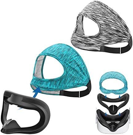 ESIMEN VR маски за потта за окулус потрага 2 прилагодлива за абсорбента на абсорбента на лице и силиконски поклопец за лице за мета