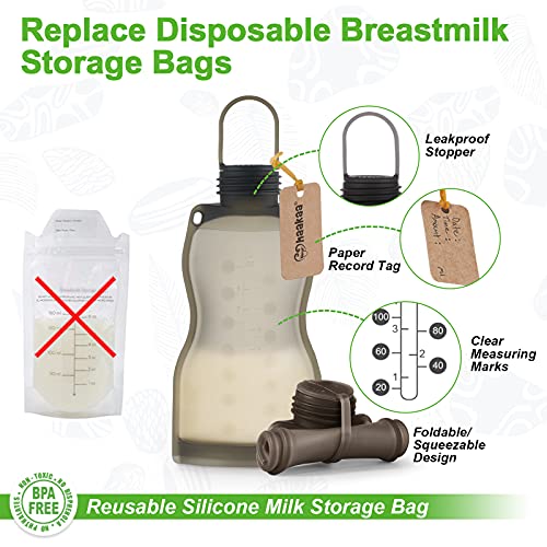 Хаакаа Силиконска Торба За Чување Мајчино Млеко-Торба За Замрзнување За Складирање Мајчино Млеко За Повеќекратна Употреба За Доење