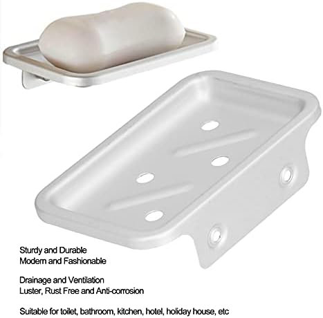 Држач за сапун алуминиумски wallид монтиран кујнски сунѓер за складирање на сунѓер за тоалет, бања, кујна, хотел