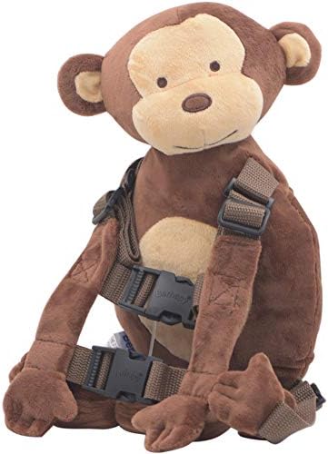 Berhapy 2 во 1 Нов мајмун дете за безбедност на малиот рак на ранец за деца за одење на поводник （Браун）