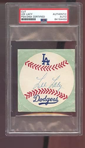 Ли Лејси потпиша автограм автограм PSA PSA/DNA COA Бејзбол исечена налепница Доџерс - Автограмирани фотографии од MLB