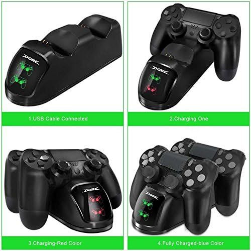 Избери-w Ps4 Контролер Полнач, ЗА PS4/PS4 Pro/PS4 Тенок Контролер Полнач За Полнење Приклучна Станица, Двојна USB Станица За Брзо Полнење