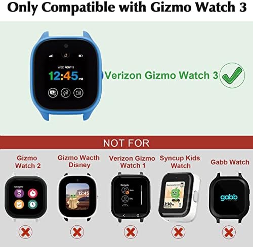 [3-Пакет] Случај Компатибилен За Gizmo Watch 3 Заштитник На Екранот За Деца, Калено Стакло Браник Покритие Само за Werizon Gizmo