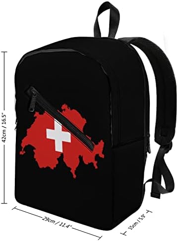 Швајцарија Швајцарско Знаме Земја Мапа Патување Ранец Отпечатоци Шема Дневен Пакет Обични Раменици Торби Со Прегради За Мажи Жени Училиште