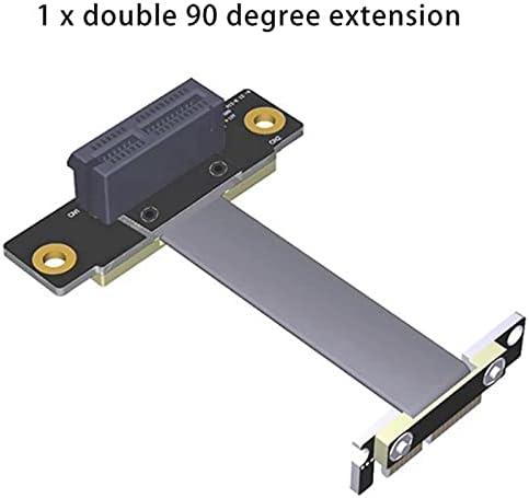 Конектори PCIE X1 Riser Cable Dual 90 степени десен агол PCIE 3.0 X1 до X1 продолжен кабел 8Gbps PCI Express 1x Riser картичка -