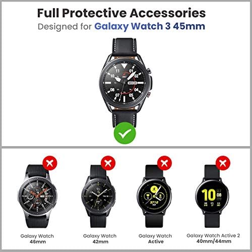 Готон 3 во 1 Додатоци За Samsung Galaxy Watch 3 45mm, 1 Солиден Tpu Оклоп Браник Случај +2 Калено Стакло Заштитник На Екранот Филмови +