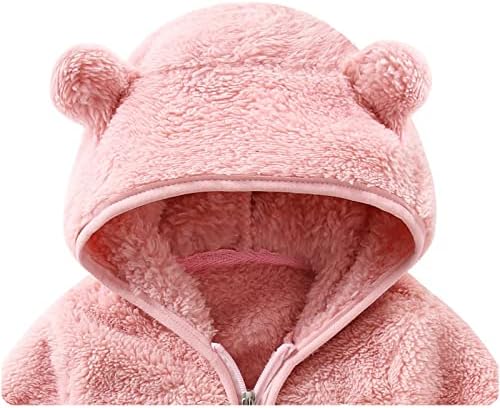Новороденче новороденче девојчиња момчиња мечки мечки уши со аспиратор за надворешна облека, топло руно зимско палто момчиња