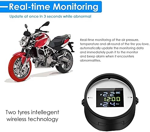 XJJZS моторцикл TPMS моторничари моторни системи за мониторинг на гуми Систем за температура на алармот со USB полнач 2 Надворешни сензори
