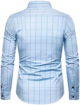 Машка карирана кошула до кошула со лесна лесна памучна фланела кошули редовно се вклопуваат со копче со долг ракав надолу со двојна