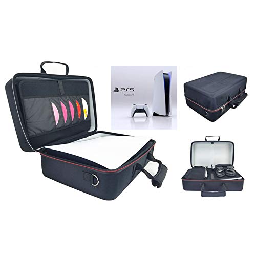 Складирање торба за носење за PS5 конзоли контролер кабел за патувања, голем капацитет PS5 торба торба чанта, водоотпорен преносен за контролор