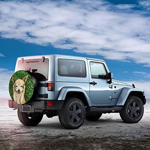 Куче Чивахуа Печатено резервоар за резервни тркала за резервни тркала, за кампер за камиони со камиони со приколки, вклопуваат