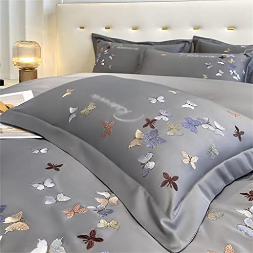 Н/Египетски памук извезена постелнина мека удобна перница за листока за ватенка од пеперутка