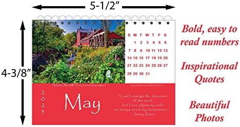 2023 Календар на десктоп во Охајо - Прекрасни фотографии од Охајо - Инспиративни цитати на секој месец - Календар за стенд -апlesel flip -