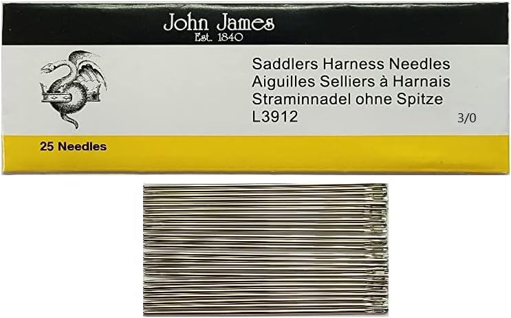 STICKTIGHT - Johnон Jamesејмс Садлерс Игли за прицврстување Стил L3912 се користи за рачно зашиена кожа занаетчиска работа)