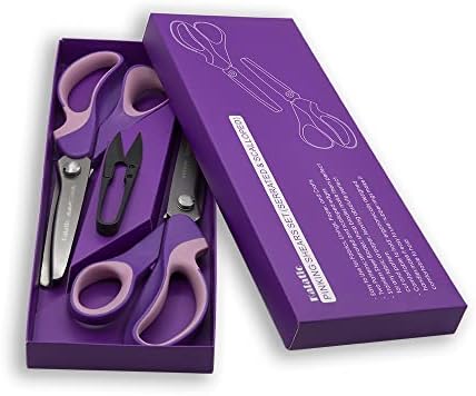 Снигања за розови поставени од Kalatic-Zig-Zag Scissor за кожа од ткаенина и ppder-розови ножици за шиење за шиење KT-002-F