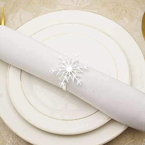 Сребрена златна снегулка на салфетка прстен Божиќна забава за трпезарија (боја: а, големина