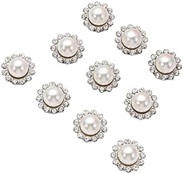 50 парчиња бисер цвет копчиња од ринестон, пенливи кристални шноли за декорација на венчаница облека облека за шиење додатоци