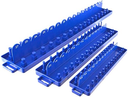 Пластичен држач за пластични приклучоци од 3 парчиња ABS поставува метрика 1/4 , 3/8, 1/2 DR Rail TE834