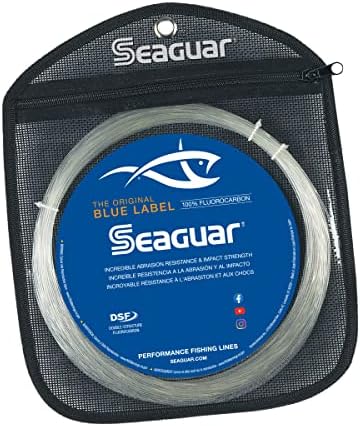 Seaguar Blue Label Big Game линија за риболов со флуорокарбон, јачина на пауза од 150lb, 110 -тида, чиста - 150FC110