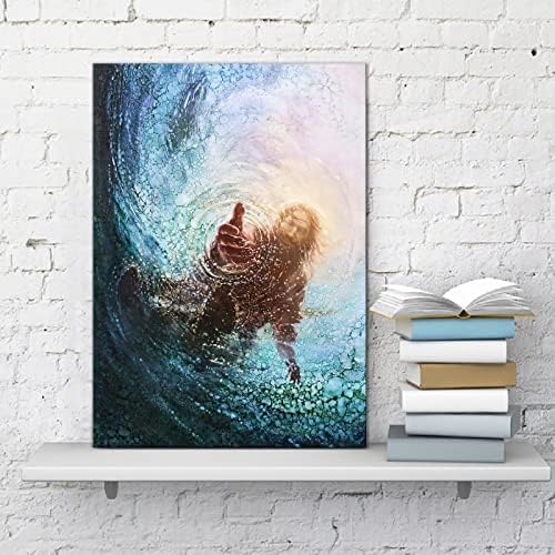 Исус Христос платно wallидна уметност Раката на Бога постер модерна религиозна HD врамена печатена слика слика за уметнички дела